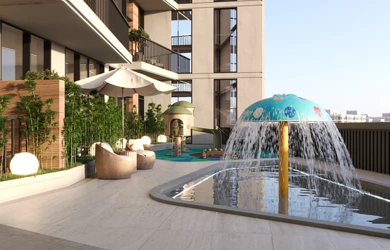 Kids' pool and play area at Samana Greenfield 2