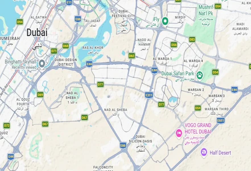 Samana Greenfield 2 location map — Al Warsan 4, International City 2